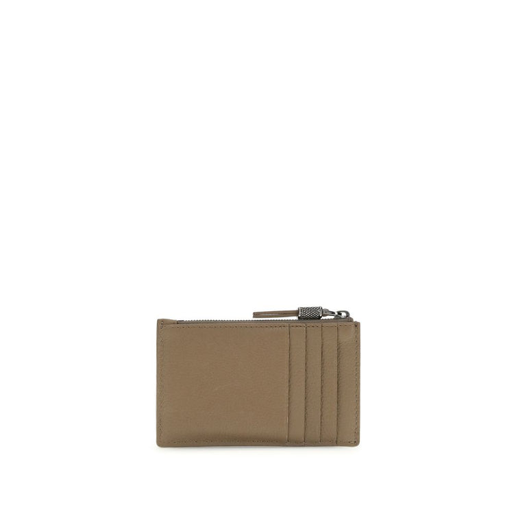 Beige Calf Leather Bos Taurus Wallet