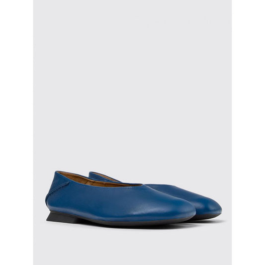Blue Leather Ballet Flats