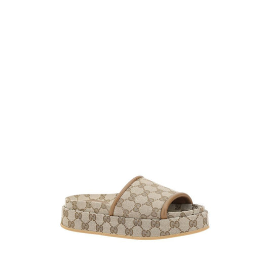 Beige Polyamide Flat Sandals