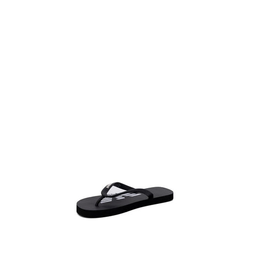 Black And White Rubber Flip-Flop Sandals