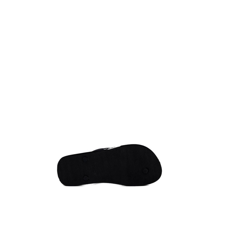 Black And White Rubber Flip-Flop Sandals