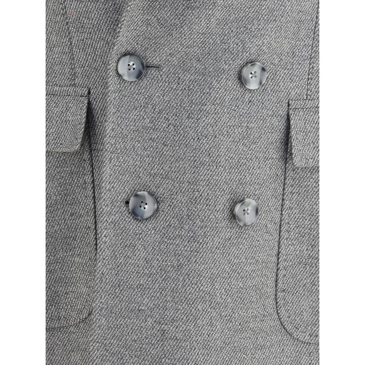 Gray Fleece Wool Coat