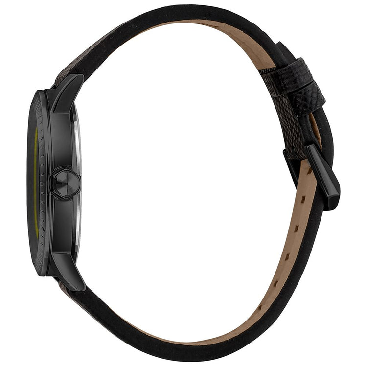 Black Leather Dress Watch