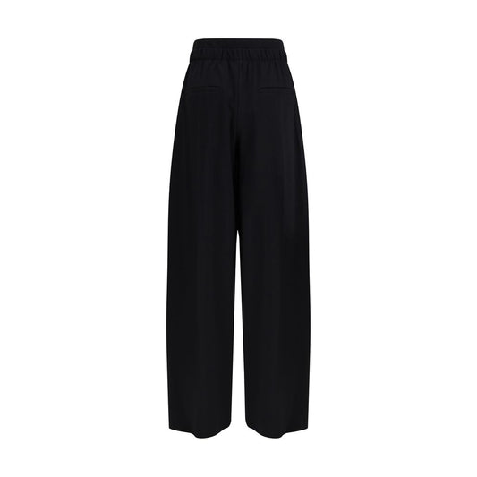 Black Fleece Wool Casual Pants