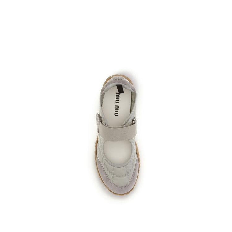 Gray Recycled Polyamide Ballet Flats