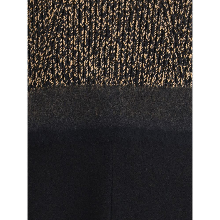 Black Fleece Wool Casual Dress