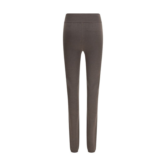 Gray Fleece Wool Leggings