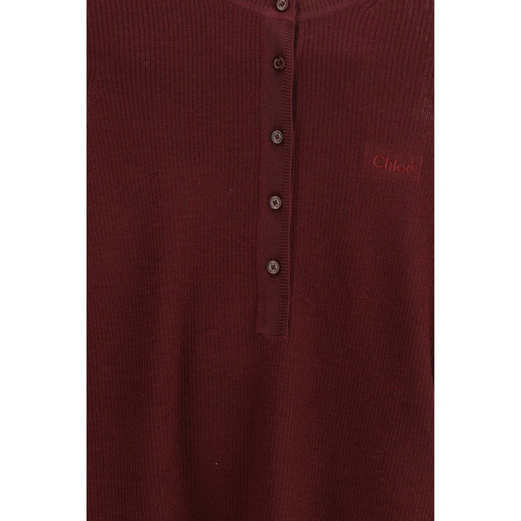 Bordeaux Wool Long Sleeve T-Shirt