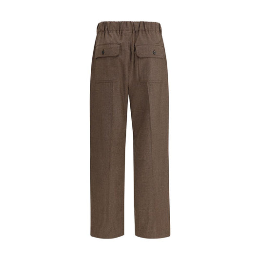 Brown Wool Casual Pants