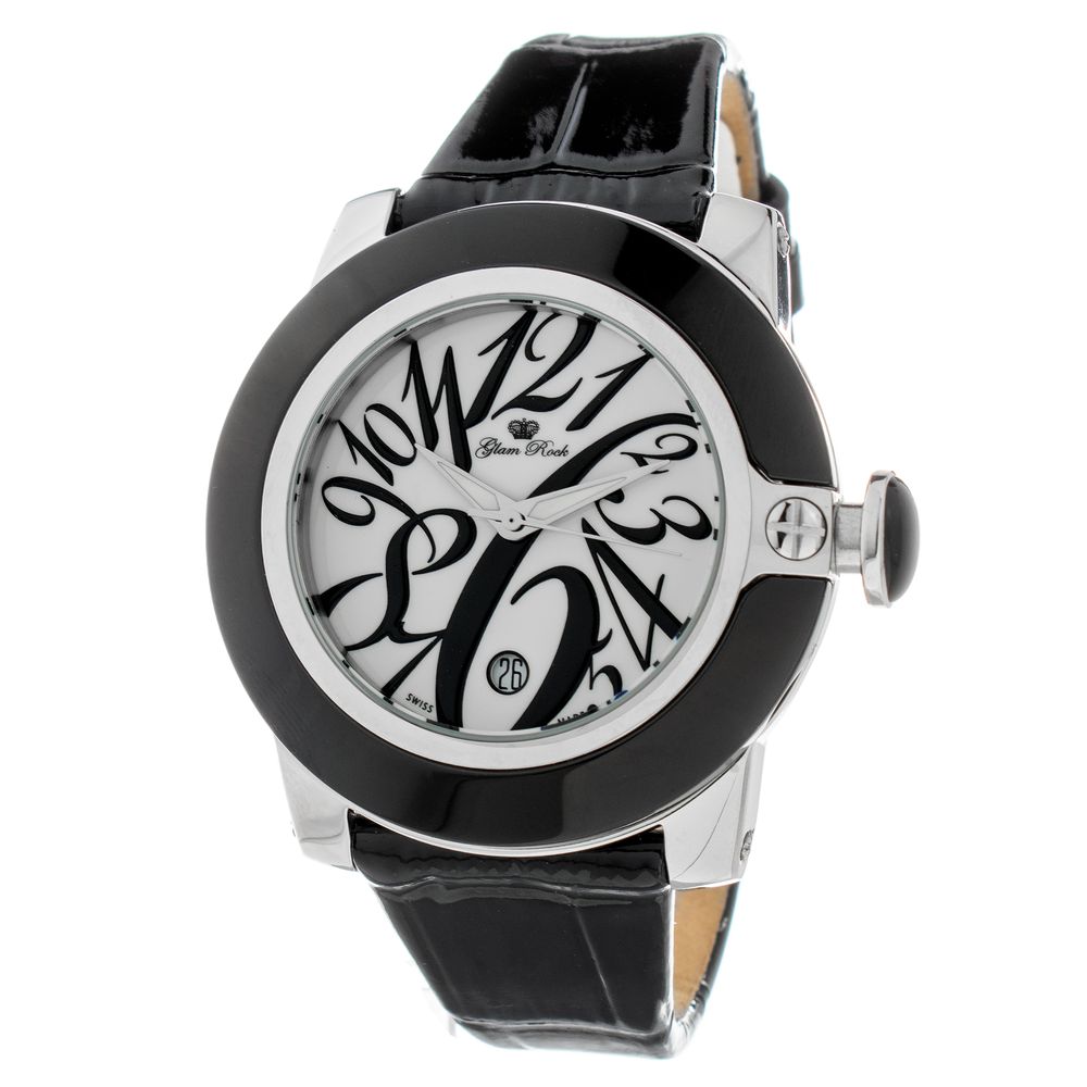 Black Leather Dress Watch