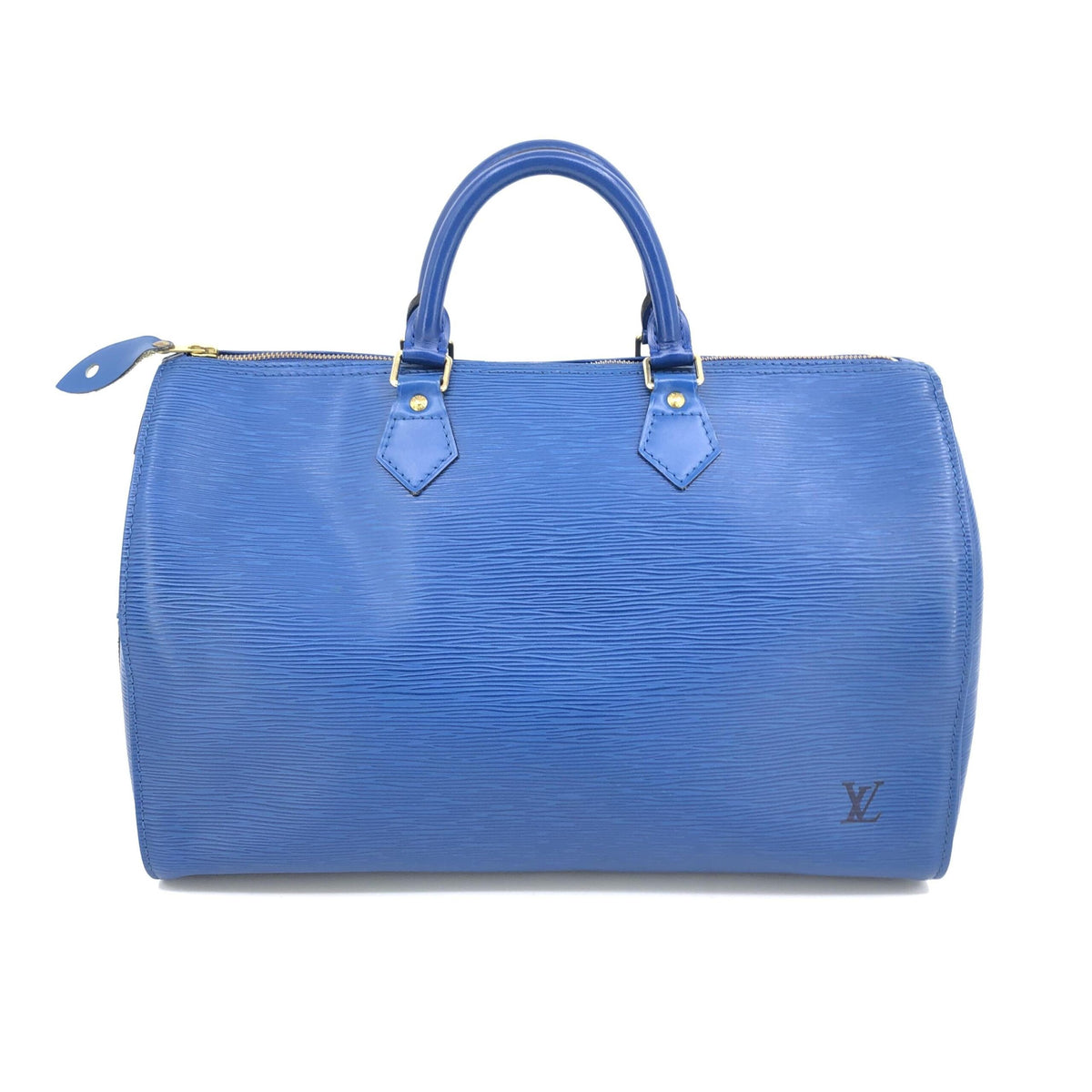 Blue Epi Leather Speedy 40 Handbag