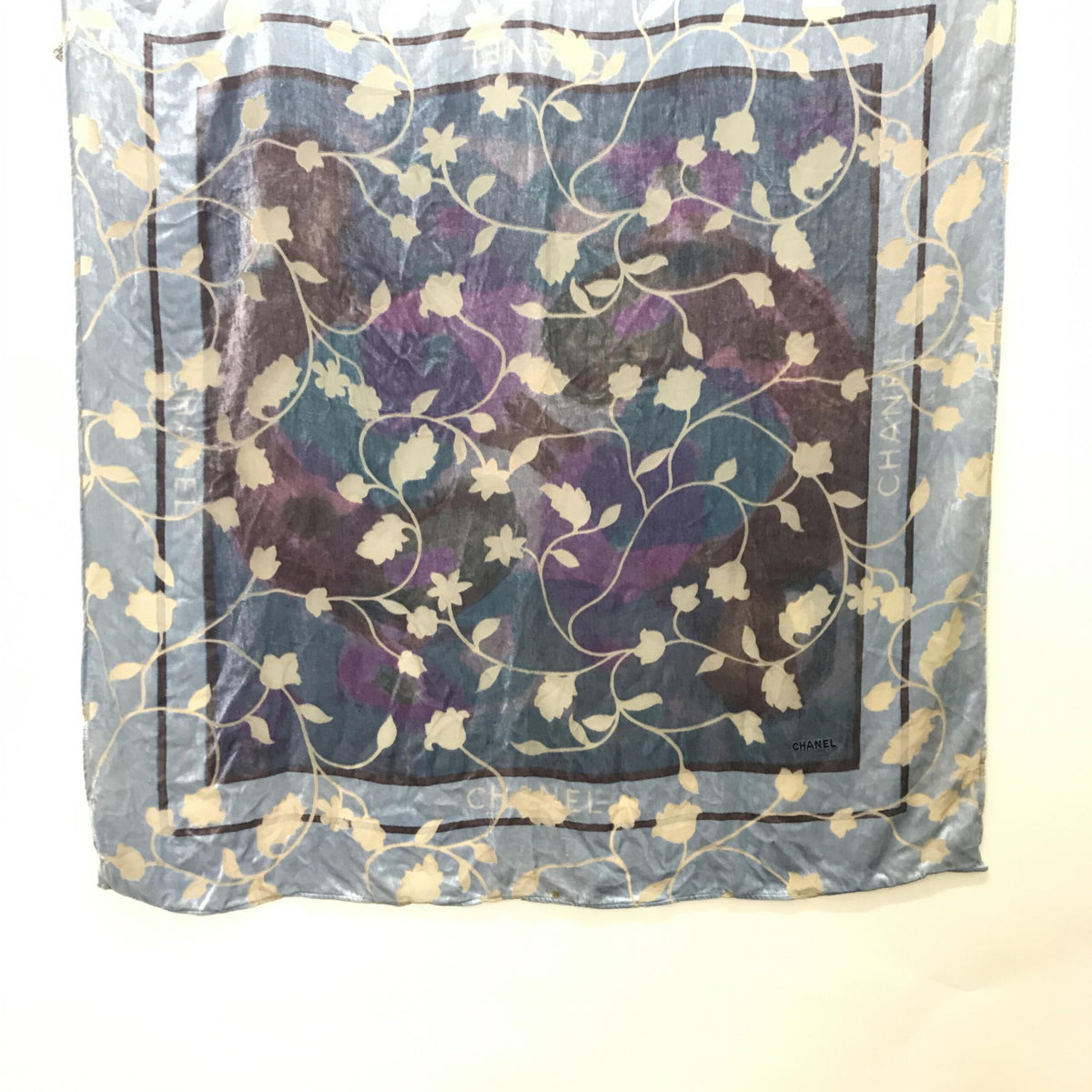 Chanel Silk Scarf: Abstract Floral Design