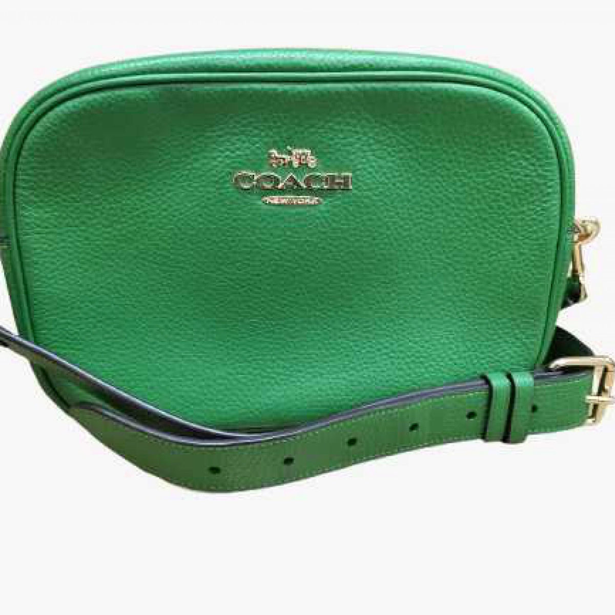 Green Leather Crossbody Camera Bag