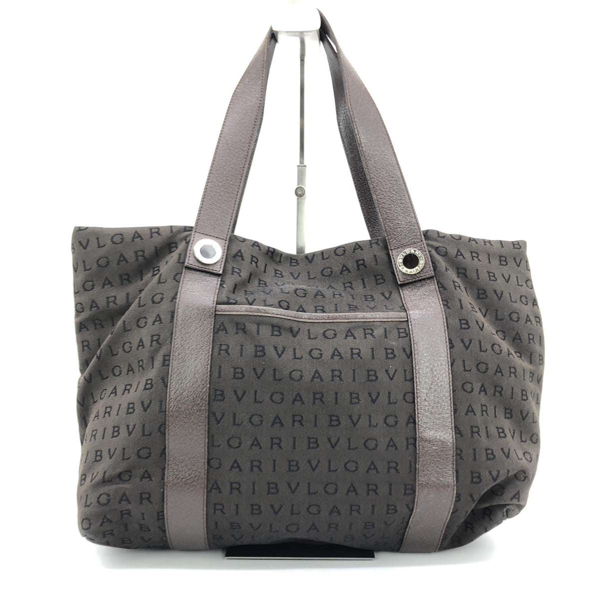 Logo Canvas Tote Bag With Pockets