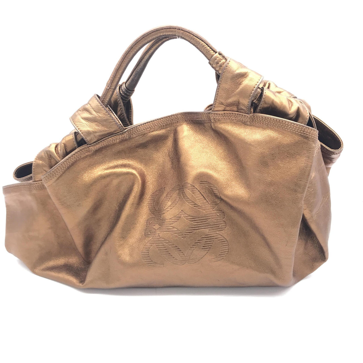 Metallic Bronze Nappa Aire Beige Shoulder Bag