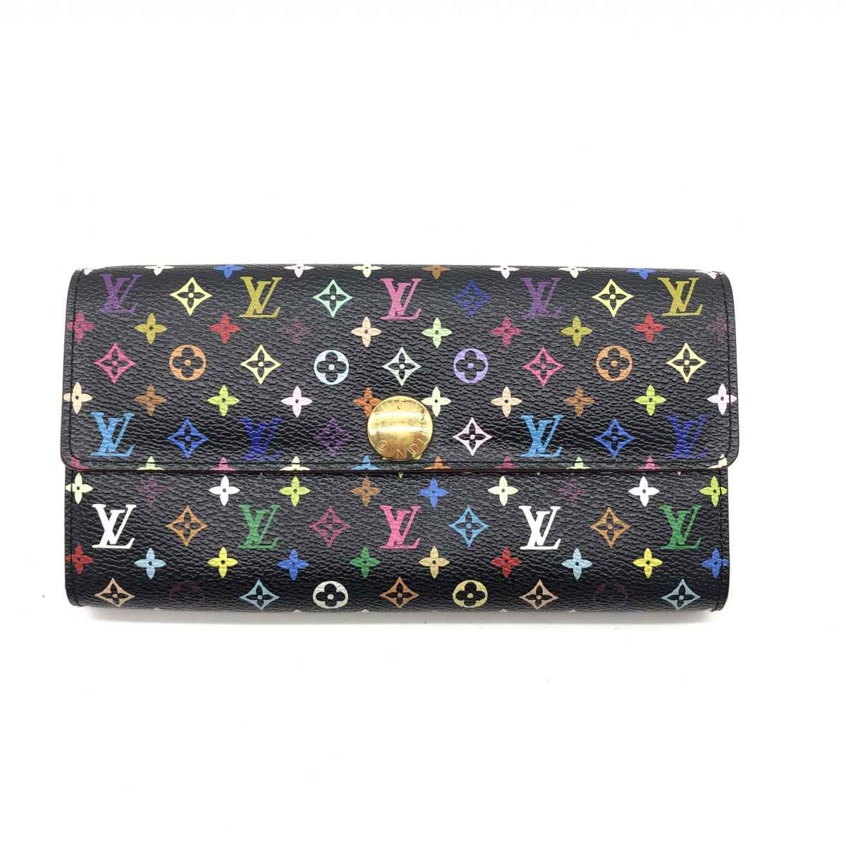 Multicolore Monogram Pattern Coated Canvas Sarah Wallet