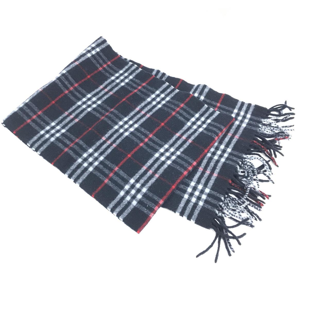Nova Check Wool Scarf With Fringe