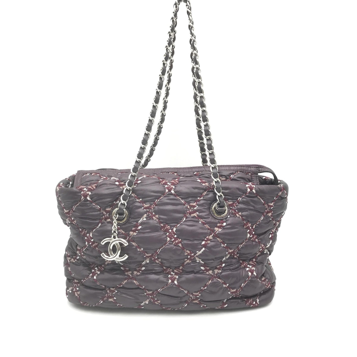 Paris-Byzance Chain Shoulder Bag Purple Nylon