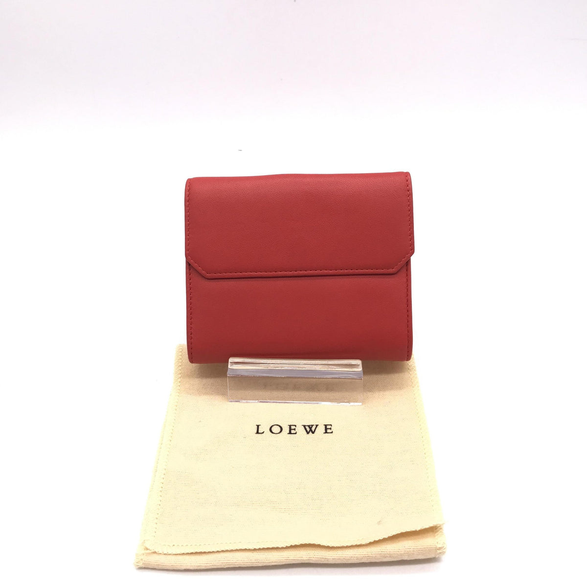 Red Leather Trifold Wallet