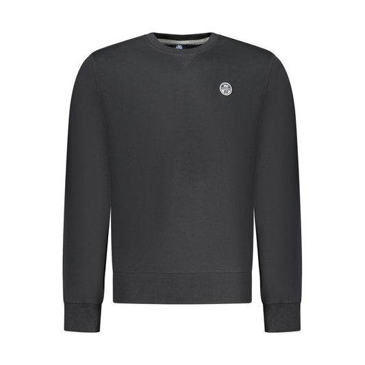 Black Cotton Men Sweatshirt