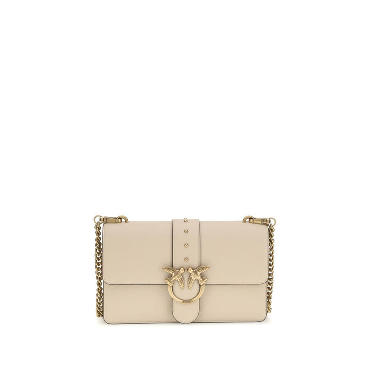 Beige Calf Leather Bos Taurus Shoulder Bag