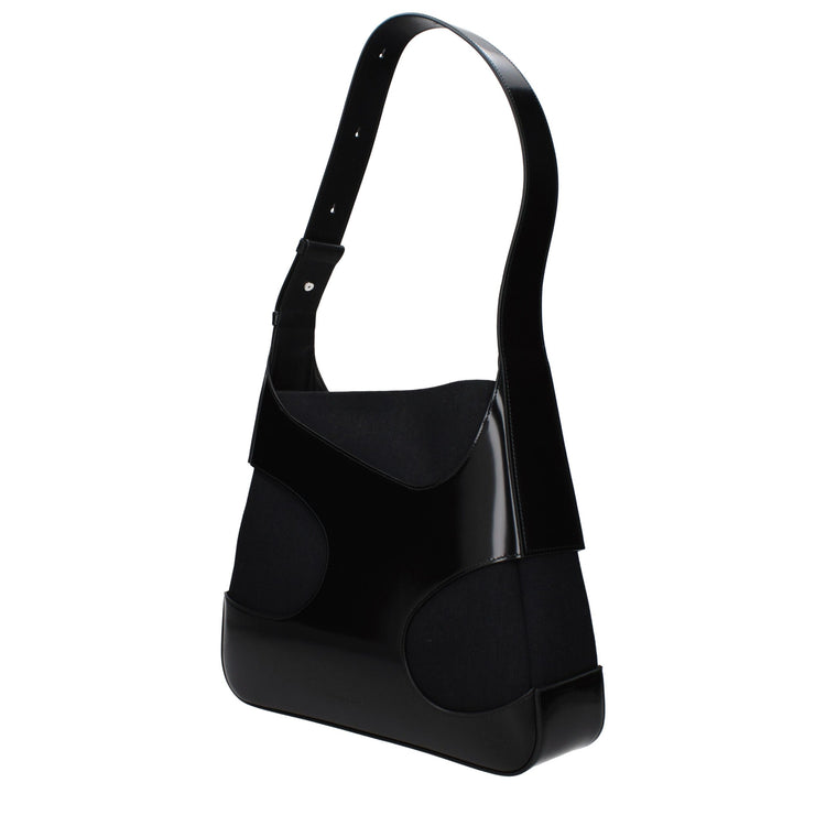 Black Fabric Shoulder Bag