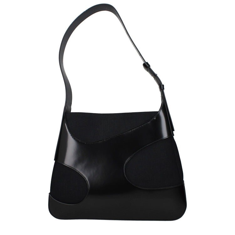 Black Fabric Shoulder Bag