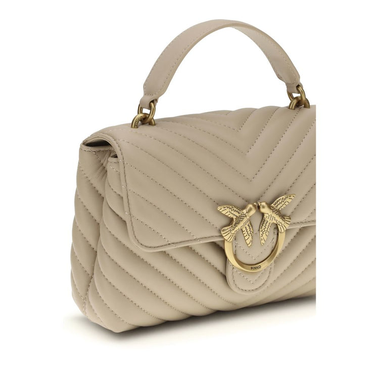 Beige Calf Leather Bos Taurus Handbag