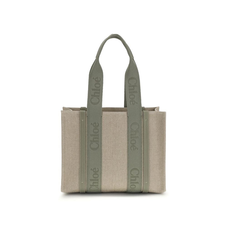 Beige Linen Shoulder Bag