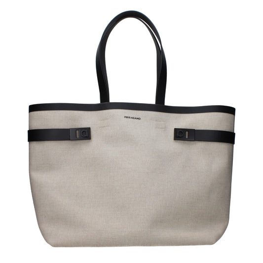 Beige Fabric Shoulder Bag