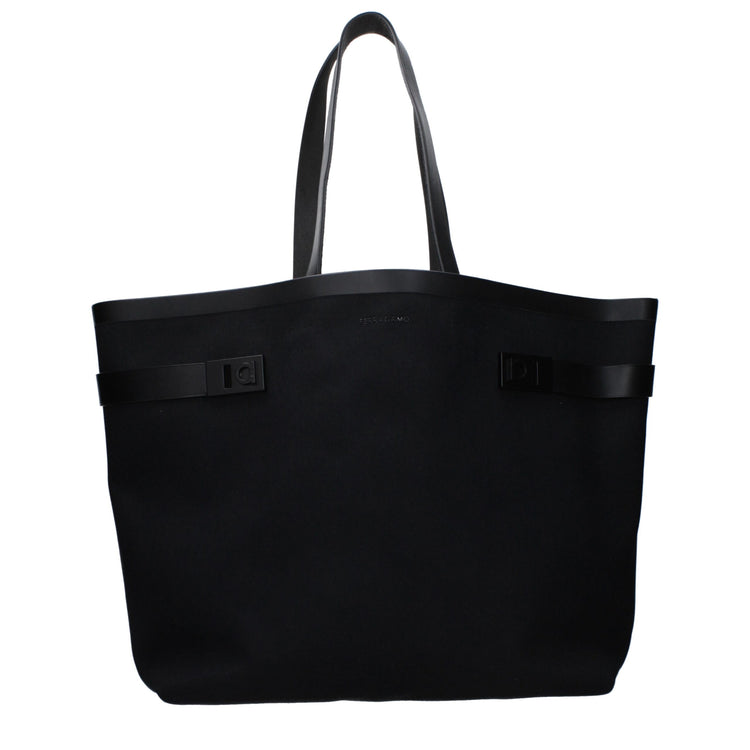 Black Fabric Shoulder Bag