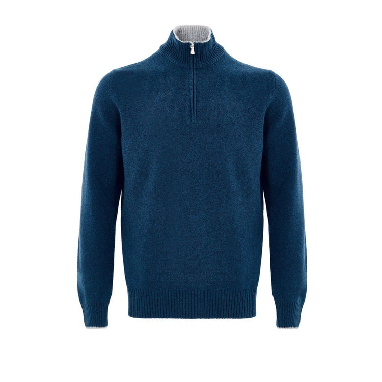 Blue Wool Turtleneck