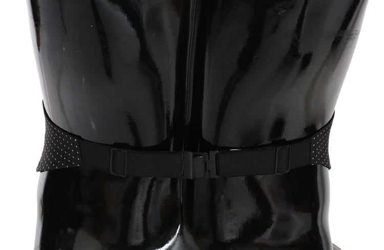 Black Dotted Waist Belt Silk Cummerbund