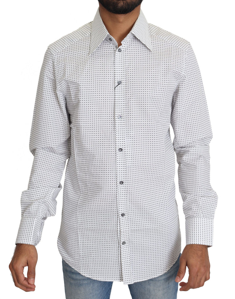 Black White Polka Dots Dress Shirt