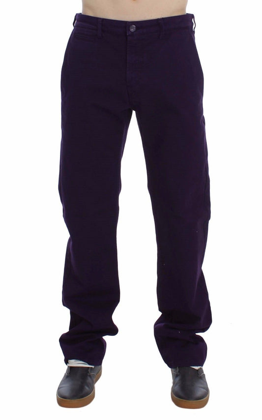 Purple Cotton Stretch Purple Fit Pants