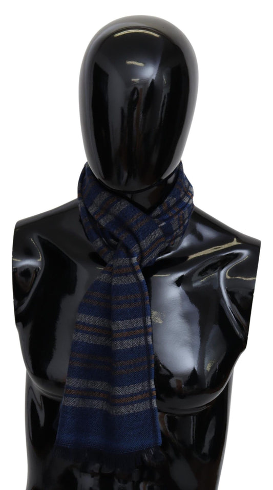 Multicolor Wool Striped Unisex Neck Wrap Shawl