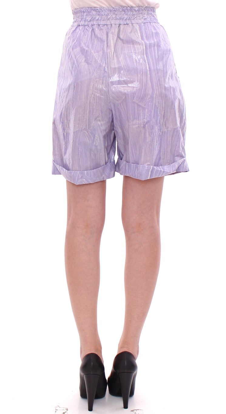 Purple Above-Knee Wrap Shorts