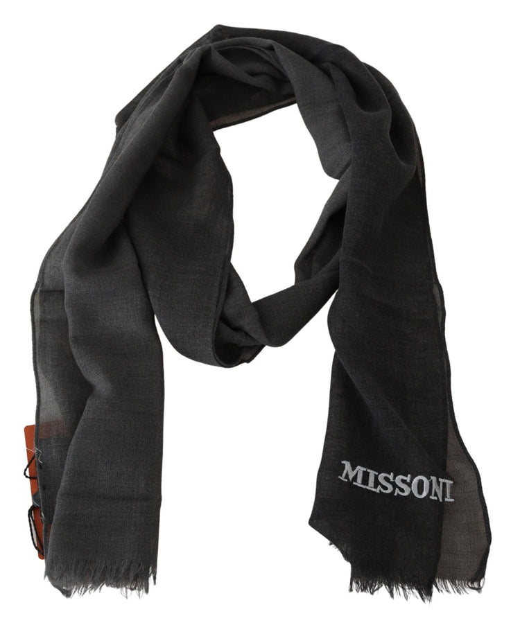 Black 100% Wool Unisex Neck Wrap Scarf