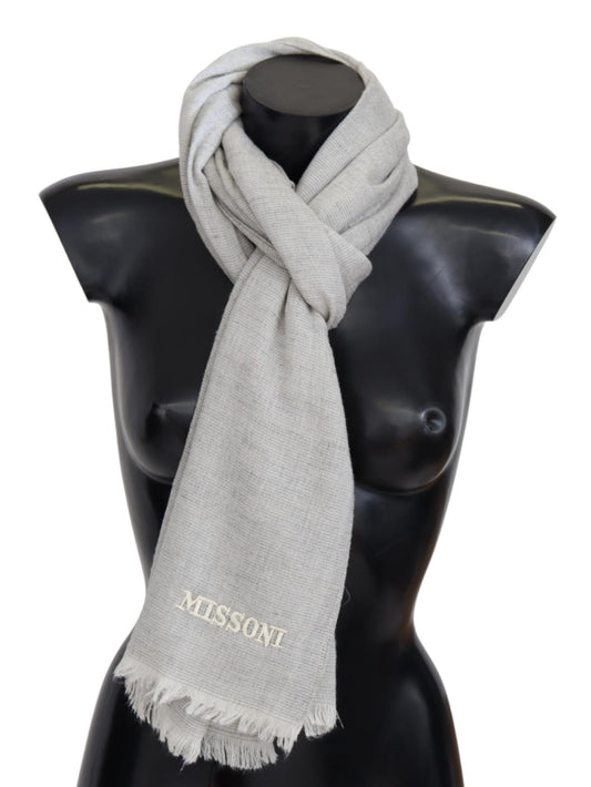 Gray Wool Knit Unisex Neck Wrap Scarf