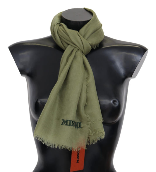 Green Cashmere Unisex Neck Wrap Scarf