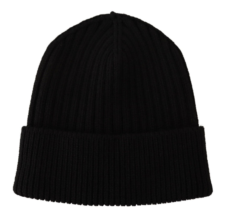 Black Wool Knit Women Winter Hat