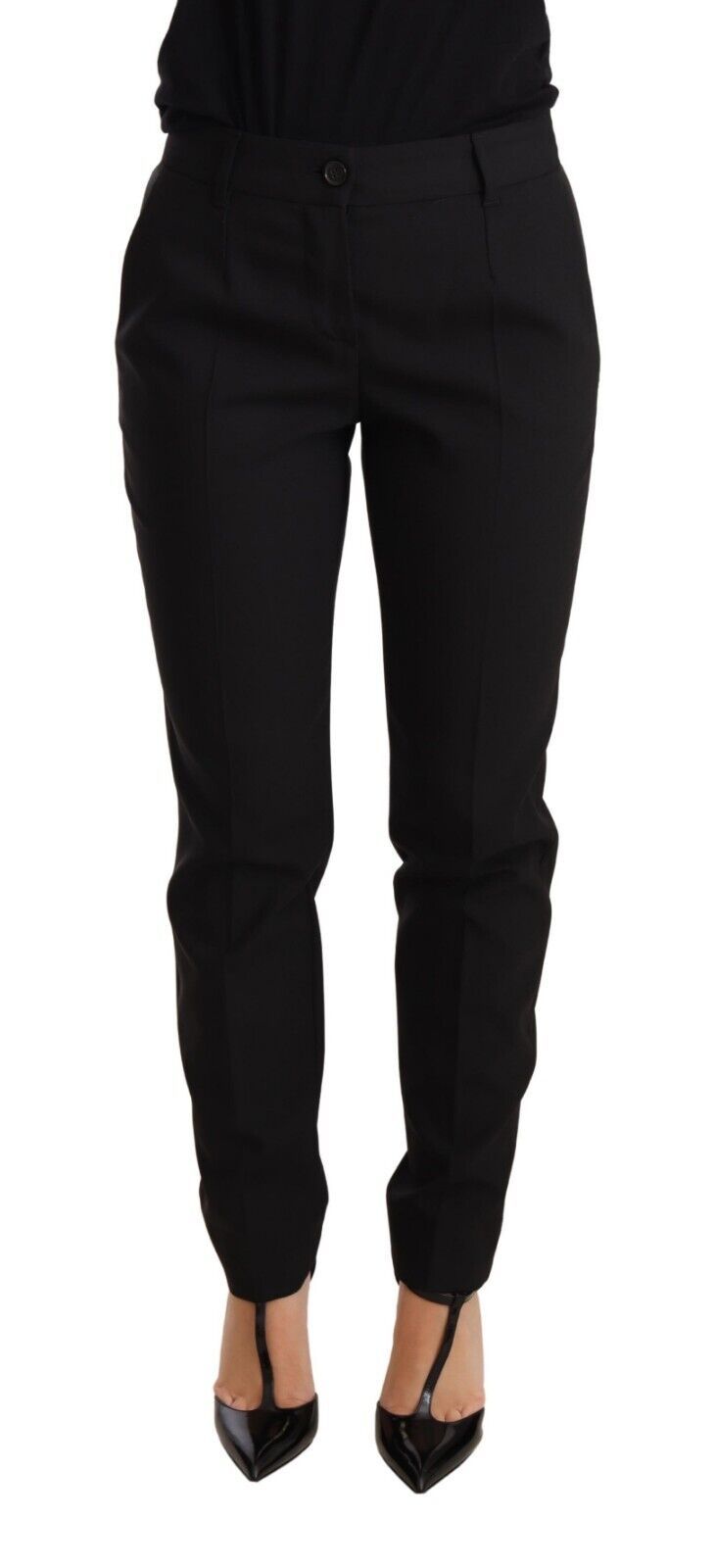 Black Tapered Women Trouser Virgin Wool Pants