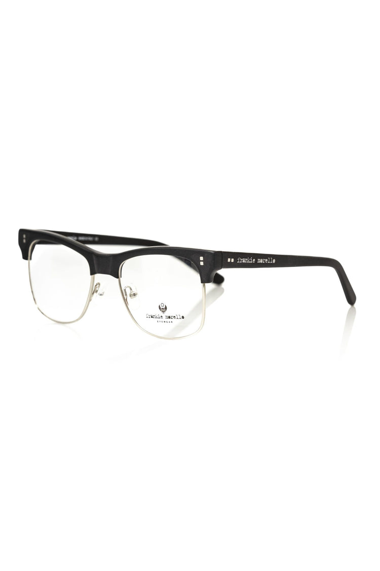 Black Metallic Men's Eyeglass Frame