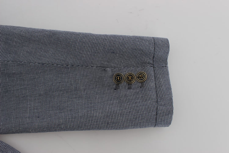 Blue Double Breasted Regular Fit Blazer