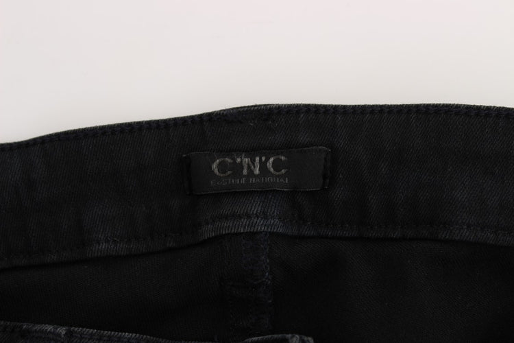 Black Cotton Slim Fit Denim Jeans