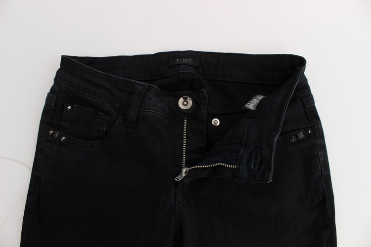 Black Cotton Slim Fit Denim Jeans
