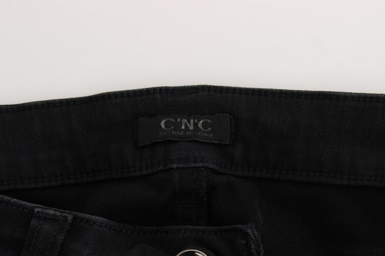 Black Cotton Slim Fit Denim Jeans