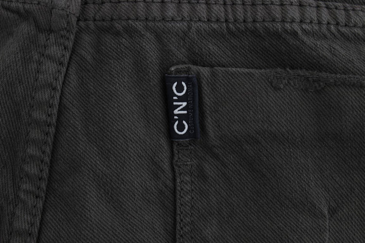 Green Cotton Blend Slim Fit Jeans