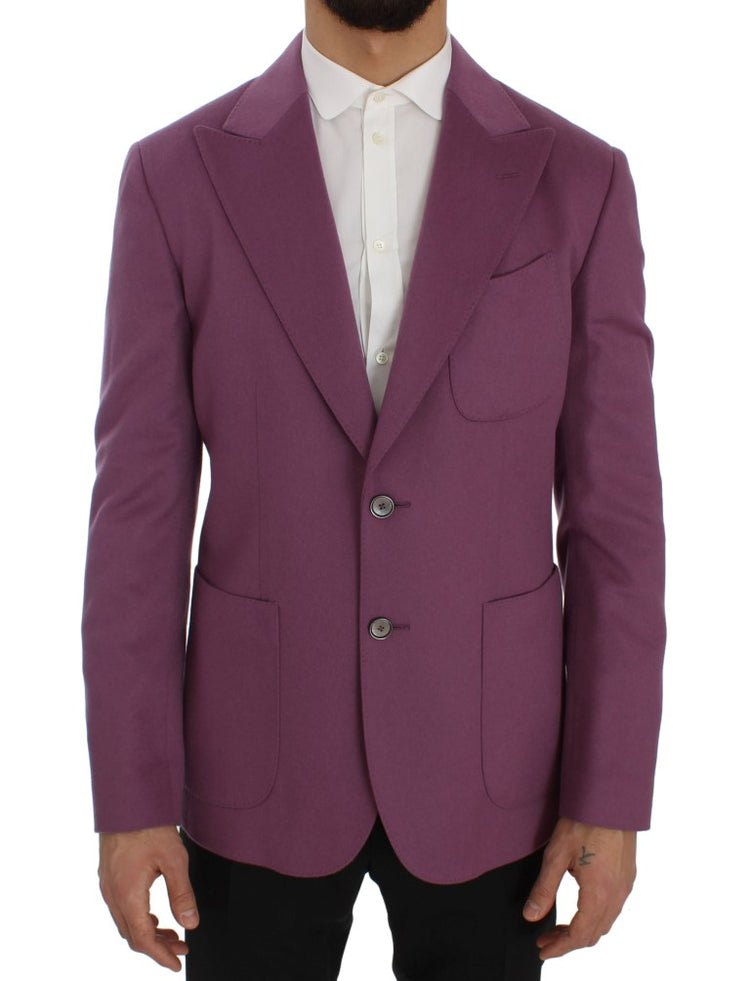 Purple Cashmere Slim Fit Blazer Jacket