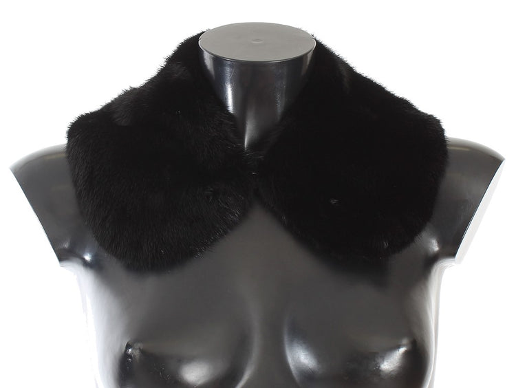 Black Mink Fur Shoulder Collar Scarf